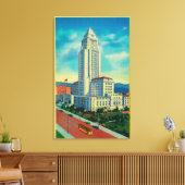 Het stadhuis van Los Angeles Canvas Afdruk (Insitu (Woonkamer))