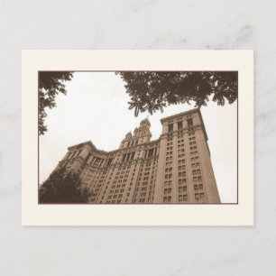 Het stadhuis van Manhattan, Sepia Briefkaart