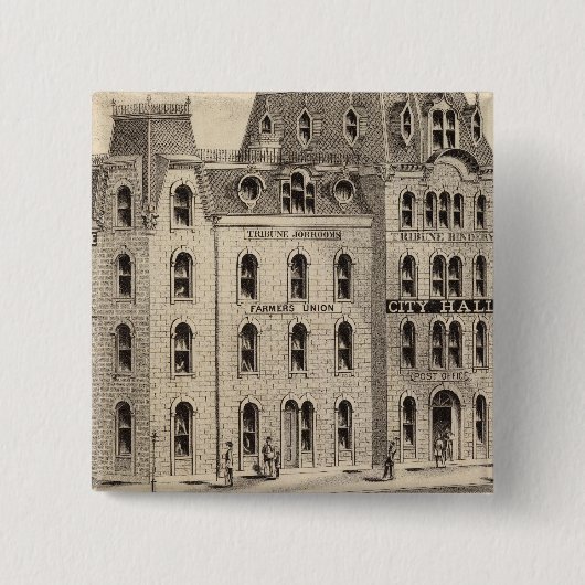 Het stadhuis van Minneapolis, Minnesota Vierkante Button 5,1 Cm (Voorkant)