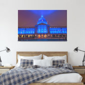 Het stadhuis van San Francisco in blauw licht Canvas Afdruk (Insitu (Slaapkamer))