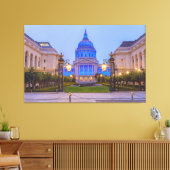 Het stadhuis van San Francisco in blauw licht Canvas Afdruk (Insitu (Woonkamer))