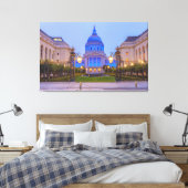 Het stadhuis van San Francisco in blauw licht Canvas Afdruk (Insitu (Slaapkamer))
