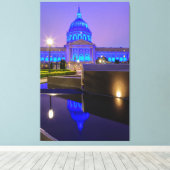 Het stadhuis van San Francisco in helder blauw lic Canvas Afdruk (Insitu (Houten vloer))