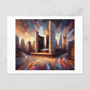 Het stadhuis van Toronto bij nacht, Briefkaart