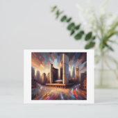 Het stadhuis van Toronto bij nacht, Briefkaart (Staand voorkant)