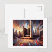 Het stadhuis van Toronto bij nacht, Briefkaart (Voorkant / Achterkant)