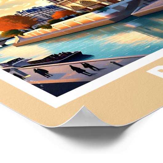 Het stadsbeeld van Parijs - Iconisch Poster (Hoek)