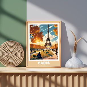 Het stadsbeeld van Parijs - Iconisch Poster