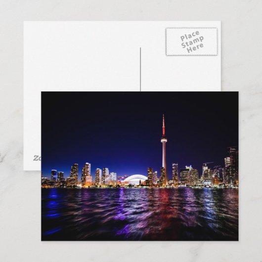 Het stadscentrum van Toronto in Canada, waar 's na Briefkaart (Voorkant / Achterkant)