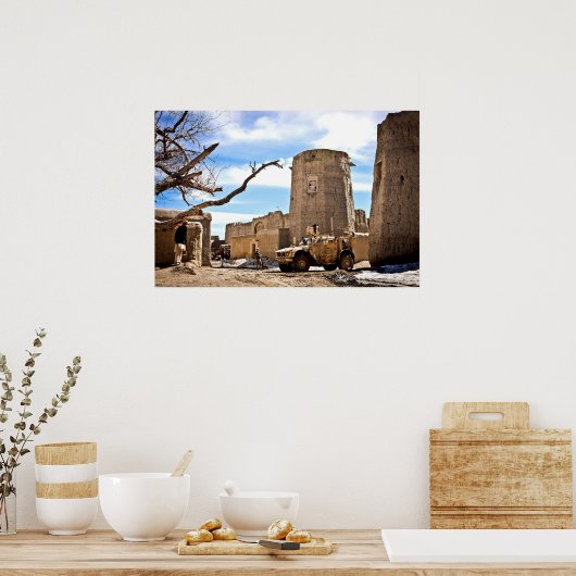 Het stadsplein beveiligen poster (Keuken)