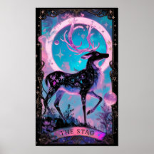 Het Stag Tarot Kaart Witchy Poster
