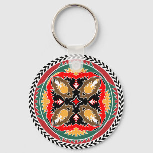 Het stammen Embleem van de Denneappel van Kerstmis Sleutelhanger