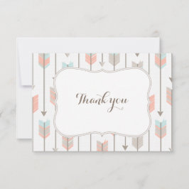 Het stammen Vlakke Baby shower van Pijlen dankt u Bedankkaart