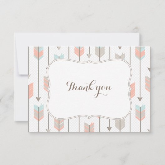 Het stammen Vlakke Baby shower van Pijlen dankt u Bedankkaart (Voorkant)