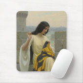 Het standaard vaandel borduren (Middeleeuwse vrouw Muismat (Met muis)