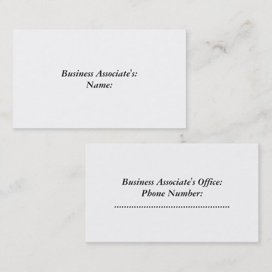 het standaard visitekaartje van de handtekenings (Voorkant / Achterkant)