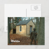 Het standbeeld en de cabine van Thoreau Briefkaart (Voorkant / Achterkant)