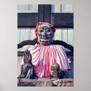 Het standbeeld Pindola Bharadvaja in Nara - Japan Poster