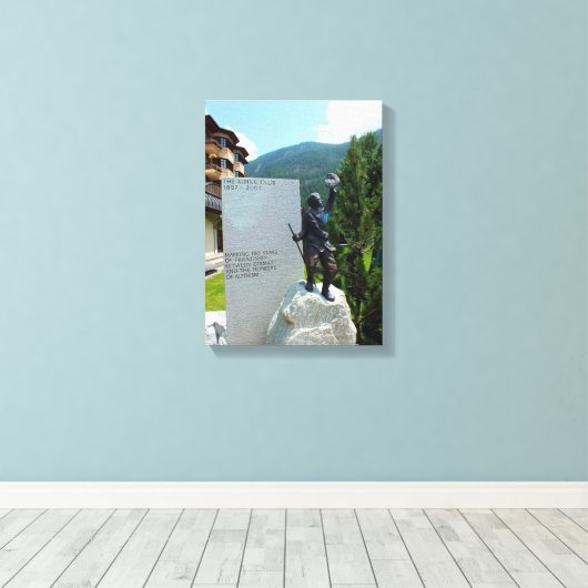 Het standbeeld van de Alpine Club Canvas Afdruk (Insitu (Houten vloer))