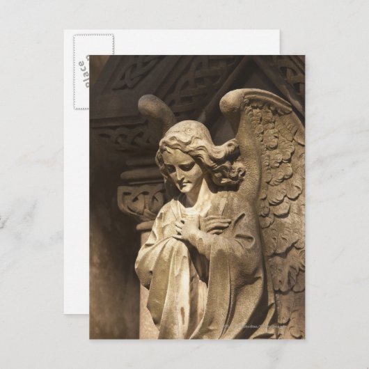 Het Standbeeld van de engel met Gekruiste Handen, Briefkaart (Voorkant / Achterkant)