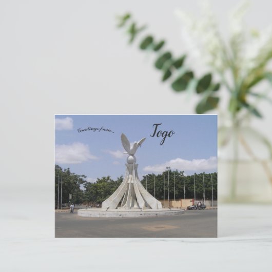 Het standbeeld van de vredesduif in Lomé Togo Briefkaart (Staand voorkant)