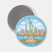 Het Standbeeld van de Vrijheid van New York Magneet (Voorkant / Achterkant)