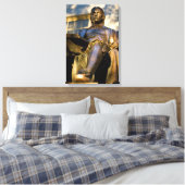Het standbeeld van John Harvard Canvas Afdruk (Insitu (Slaapkamer))
