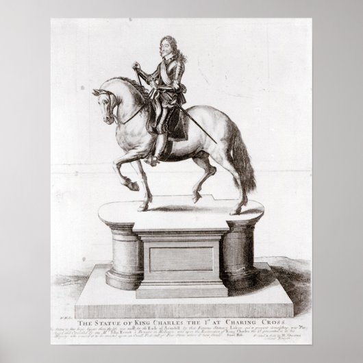 Het standbeeld van Koning Charles bij Charing Cros Poster (Voorkant)