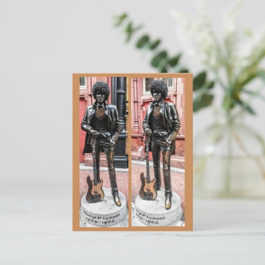 Het Standbeeld van Lynott van Phil, Dublin, Briefkaart (Staand voorkant)