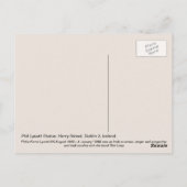 Het Standbeeld van Lynott van Phil, Dublin, Briefkaart (Achterkant)