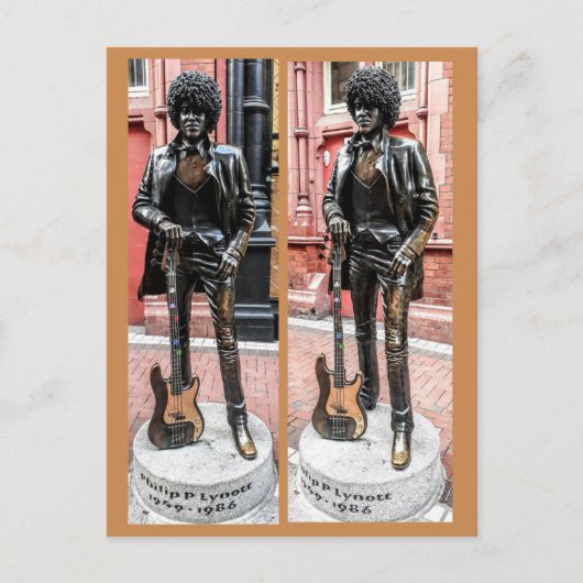 Het Standbeeld van Lynott van Phil, Dublin, Briefkaart (Voorkant)