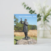Het standbeeld van William Corby in Gettysburg PA Briefkaart (Staand voorkant)