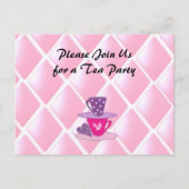 Het stapelen Teacups Tea Party nodigt uit Uitnodiging Briefkaart (Voorkant)