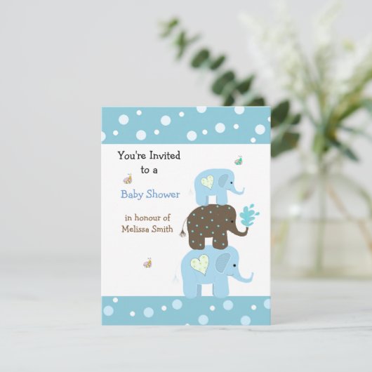 Het stapelen van de Uitnodiging van het Baby showe (Staand voorkant)