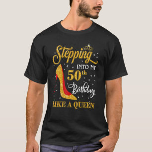 Het stappen in mijn 50ste verjaardag als een konin t-shirt