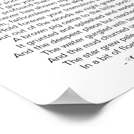 Het Star Poem van Sara Teasdale Poster (Hoek)