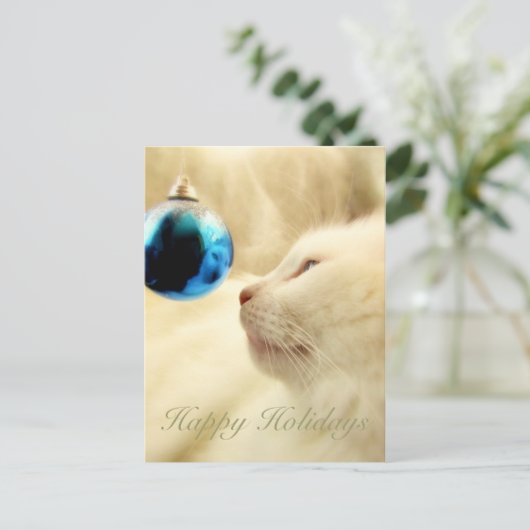 Het staren op een Blauwe Ster Feestdagenkaart (Staand voorkant)