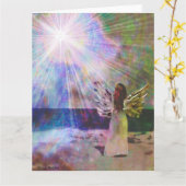 Het Staren van de engel Wenskaart Kaart (Gele Bloem)