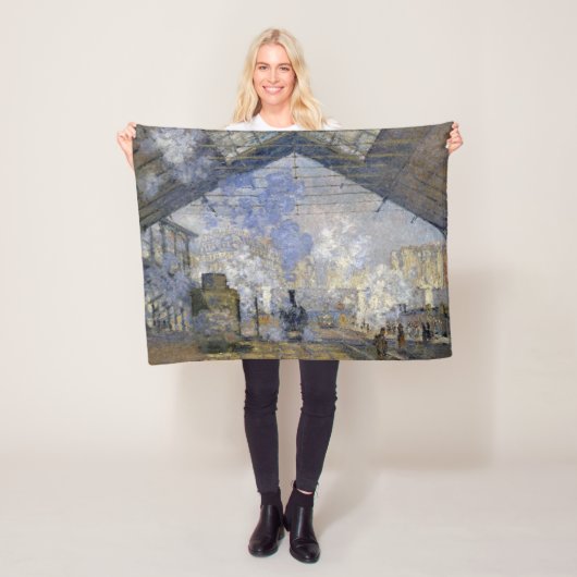 Het station Saint-Lazare, Monet Fleece Deken (In situ)