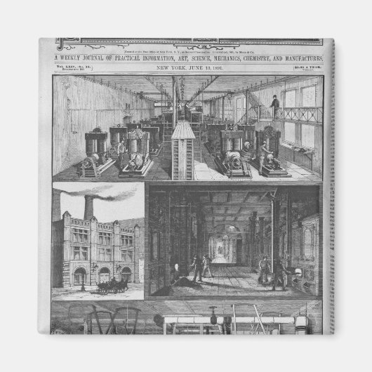 Het station van Edison Electric Illuminating Co. Magneet (Voorkant)