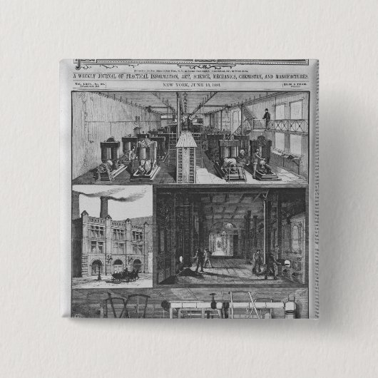 Het station van Edison Electric Illuminating Co. Vierkante Button 5,1 Cm (Voorkant)