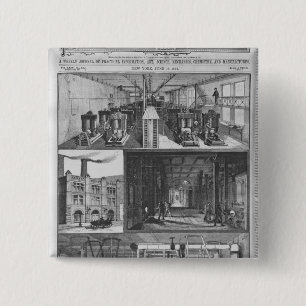 Het station van Edison Electric Illuminating Co. Vierkante Button 5,1 Cm