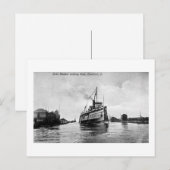 Het Steamer-meer in de rivier, Cleveland, Ohio Briefkaart (Voorkant / Achterkant)