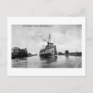 Het Steamer-meer in de rivier, Cleveland, Ohio Briefkaart