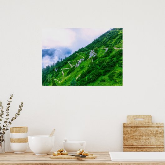 Het steile pad op de berg poster (Keuken)