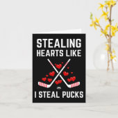 Het stelen hoort net zoals ik Steal Pucks Valentij Kaart (Gele Bloem)
