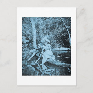 Het stelen van een kus (Cyanotope) Briefkaart