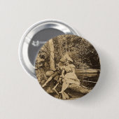 Het stelen van een Kus Ronde Button 5,7 Cm (Voorkant /achterkant)