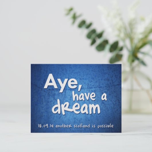 Het stem vóór, heeft een briefkaart van de Droom (Staand voorkant)