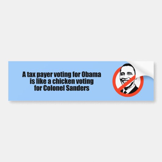 Het stemmen van de belastingbetaler voor Obama is  Bumpersticker (Voorkant)